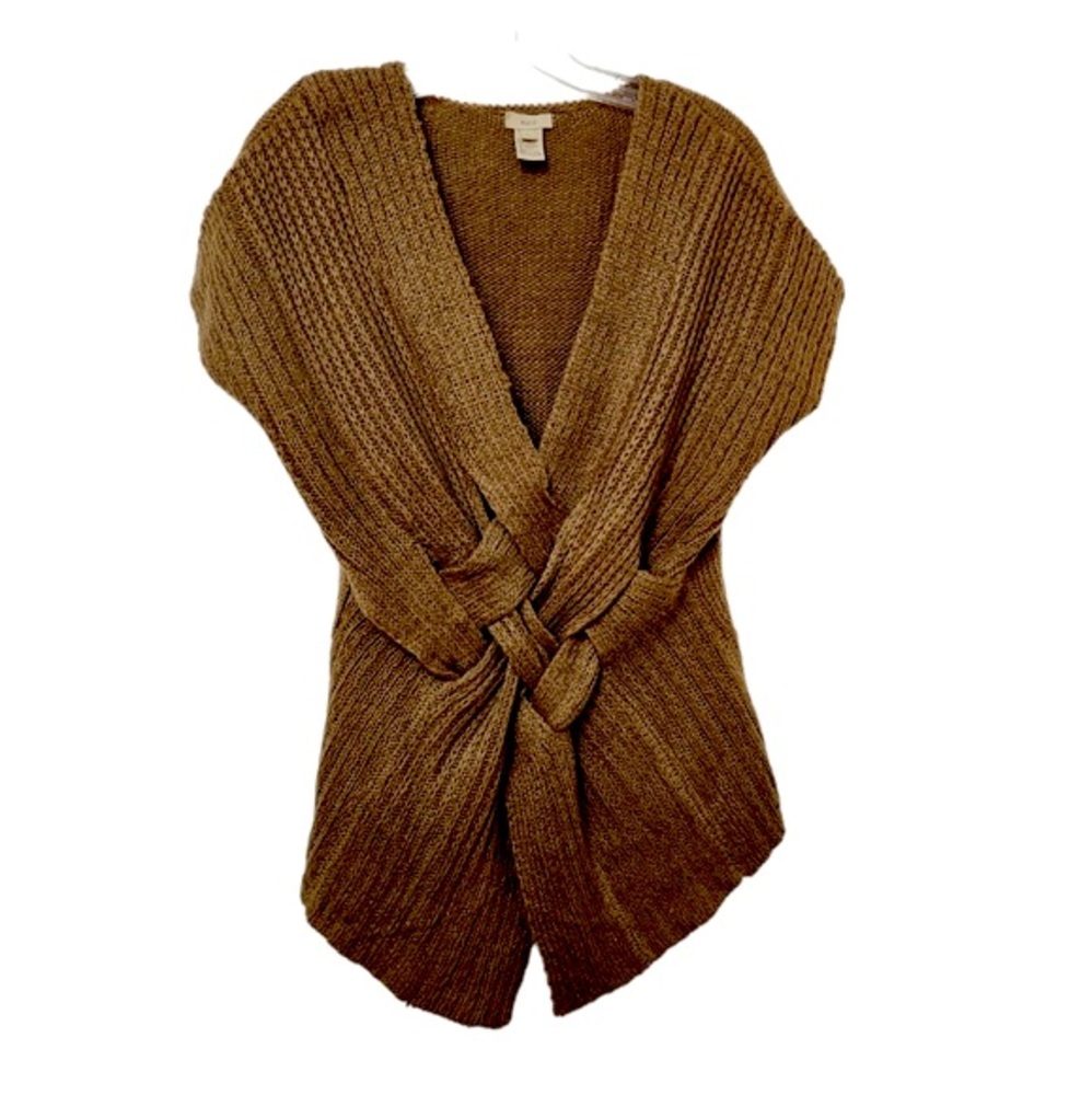 Escio Woven Front Knit Sweater